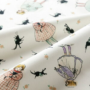 くらはしれい 生地 布 ひとりといっぴき Kurahashi Rei 50cm カットクロス