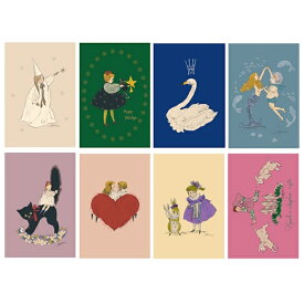 【12/6〜7はポイント5倍】送料無料 くらはしれい プレミアムポストカード 8種類セット 星の杖 星飾り 白鳥 人魚とダンス 黒猫 ハート うさぎ ひつじ Kurahashi Rei イラストレーター