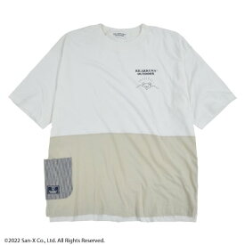 【送料無料】 リラックマ アウトドア 半袖 Tシャツ サンエックス プリント サンリオ BIG M L LL レディース メンズ　ユニセックス 大きめ ポケット ブラウン アイボリー Rirakkuma キャラクター お洒落 人気 かわいい 大人