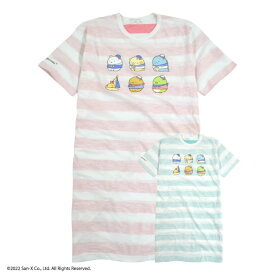 すみっコぐらし 半袖 ボーダー ロング ワンピース 子供服 天竺 とかげ ねこ ペンギン 子供 Tシャツ　着ぐるみ かわいい 女の子 キッズ 子供服 110cm 120cm 130cm 140cm 150cm しろくま ブルー ピンク グリーン プリント ルームウェア 部屋着 ビッグ キャラクター