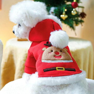 なりきり クリスマス コスプレ 猫用 犬用 サンタクロース トナカイ コスチューム とんがり帽子 前開き ペットウエア ペット用品 マント ケープ ドッグウェア フード付き ボンボン XS S M L 2L