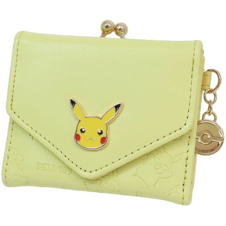 楽天市場】型押し ポケモン がま口 三つ折り財布 札入れ ピカチュウ 