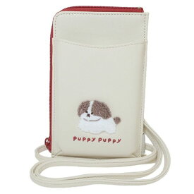 犬 スマホショルダー ピッコロット パピー お財布バッグ 定期入れ スマホバッグ ハンドバッグ キッズ 子供 ショルダーバッグ 斜めがけ 肩掛け アイボリー レッド キラキラ お散歩バッグ 便利 合皮 フェイク レザー お出かけ プチ旅行 観光 斜め掛け ブランド レディース