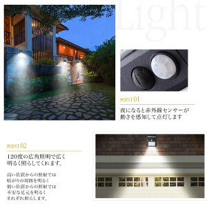 センサーライトソーラー充電式人感センサー防水自動点灯20LED屋外SG