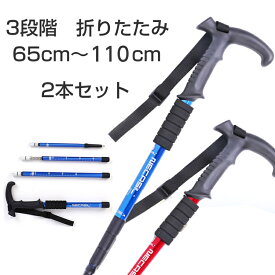 2本セット トレッキングポール 調節可能な格納式 3段調整 登山杖 アンチショックアルミ製ステッキ軽量クライミング SG