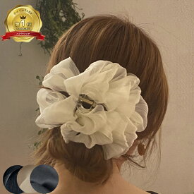 【1000円OFFクーポン】 ヘアクリップ バンスクリップ 大きめ リボン ヘアアクセ 髪留め 髪どめ クリップ 髪 しっかり シフォン フリル ボリューム オーガンジー サテン パール 大きい 特大 大 超ロング 毛量 多い 多毛 ロングヘア 簡単 おしゃれ かわいい 白 黒 韓国 xxx..