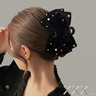 【最大1000円OFFクーポン】 バンスクリップ ヘアクリップ ベロア 大きめ リボン クリップ 大きい 特大 バ…