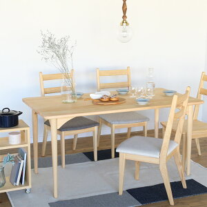 ダイニングテーブル 食卓テーブル 幅150cm 奥行80cm 高さ72cm 4人掛け 丸脚 角丸 無垢 無垢材 木製 ひのき ヒノキ プレミアムオイル仕様 オーガニック ナチュラル シンプル 北欧 日本製 国産|ダ
