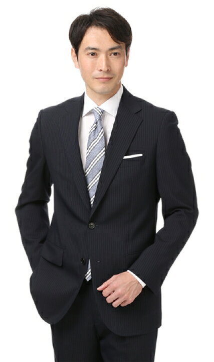 楽天市場 春夏用ネイビー系スタンダードスーツchristianoraniビジネススーツ メンズ 012 洋服の青山plus