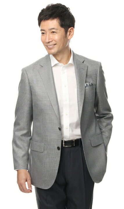 楽天市場 洋服の青山 春夏用 グレー系 プレミアム 伊 イートーマス シルク ウール混 スタンダードジャケット Savile Rowビジネスジャケット メンズ 022 洋服の青山plus