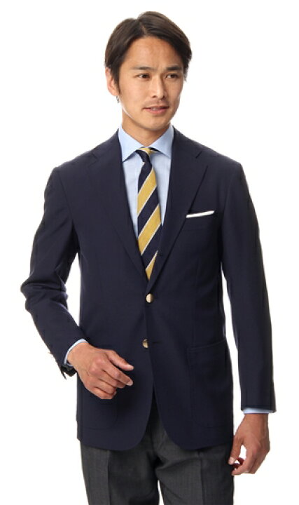 楽天市場 洋服の青山 春夏用 ネイビー系 プレミアム Japan Fabric スタイリッシュジャケット Hiltonビジネスジャケット メンズ 023 洋服の青山plus