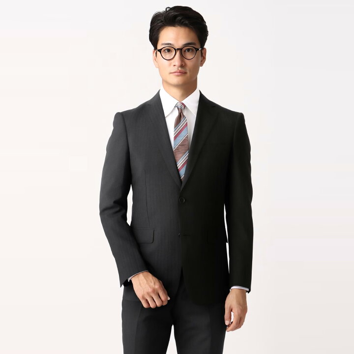 楽天市場】【洋服の青山】スーツ メンズ スリム 春夏用 ブラック 黒 