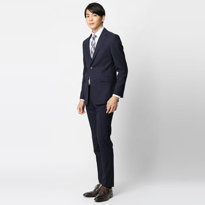 楽天市場】【洋服の青山】メンズ スーツ 秋冬用 ネイビー系 