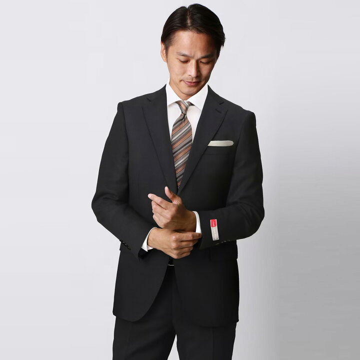 楽天市場】【洋服の青山】メンズ スーツ オールシーズン ブラック系 