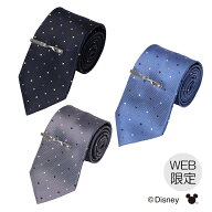 【洋服の青山】《最短当日発送》ディズニー ネクタイ＆タイバーセット 専用BOX付 ネクタイピン メンズ タ…