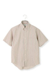 【洋服の青山】《あす楽》メンズ 春夏用 ベージュ系 ボタンダウンストライプシャツ【NON IRON】 REGAL