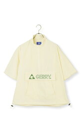 【洋服の青山】GERRY アノラックジャケット メンズ 半袖 春夏 ホワイト 白 無地 ハーフジップ ハンドウォッシュ カンガルーポケット ベンチレーション 裾ドローストリング アウトドア カジュアル かっこいい おしゃれ ジェリー