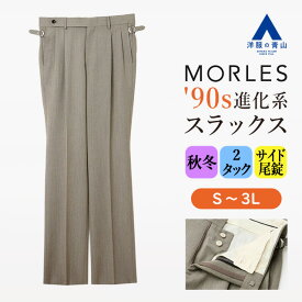 【洋服の青山】ストレートパンツ メンズ 秋冬 ベージュ ヘリンボーン 大きいサイズ セットアップ 単品 スーツ ツータック カジュアル 通学 学生 お出かけ ビジネス ビジカジ 通勤 仕事 式典 会議 会食 80年代 90年代 ファッション おしゃれ ボトムス スラックス ズボン 男性