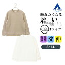 【洋服の青山】ダンボールニットTシャツ 長袖 メンズ 春夏 秋冬 ホワイト ベージュ 白 肌色 無地 クルーネック 丸首 大きいサイズ 洗える 形態安定 シワになりにくい ストレッチ 動きやすい カジュアル ビジネス ビジカジ 普段着 トップス ティーシャツ ゼロプレッシャー xyz