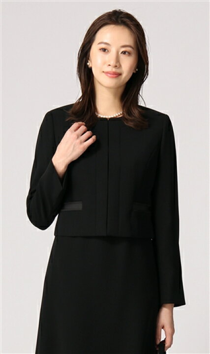 楽天市場】【洋服の青山】ブラックフォーマル ノーカラージャケット 
