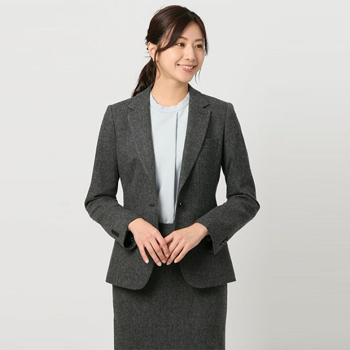 楽天市場】【洋服の青山】秋冬 グレー系 1ボタンテーラードジャケット 