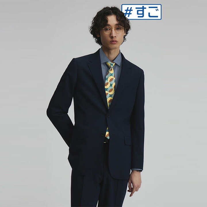 楽天市場】【洋服の青山】スーツ メンズ スリム 夏用 ネイビー 紺 