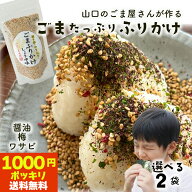 1000円ポッキリ 送料無料 ふりかけ 選べる 2袋 セット 醤油 うめ わさび ごまふりかけ 無添加 いりごま …