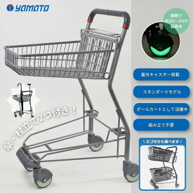 【蓄光キャスター付】買い物カート 送料無料 夜道も安全 運搬カート ボール収納カート ママ 高齢者 お母さん ギフト プレゼント 選べるかご付き 買い物かご 安全 マイバスケット対応 反射 暗い夜道も光る スーパーマーケット