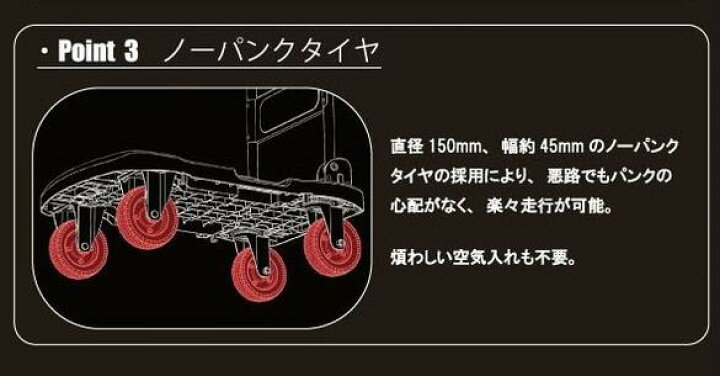 楽天市場】日東 NITTO オフロード台車 タフバギー 後輪自在／前輪自在