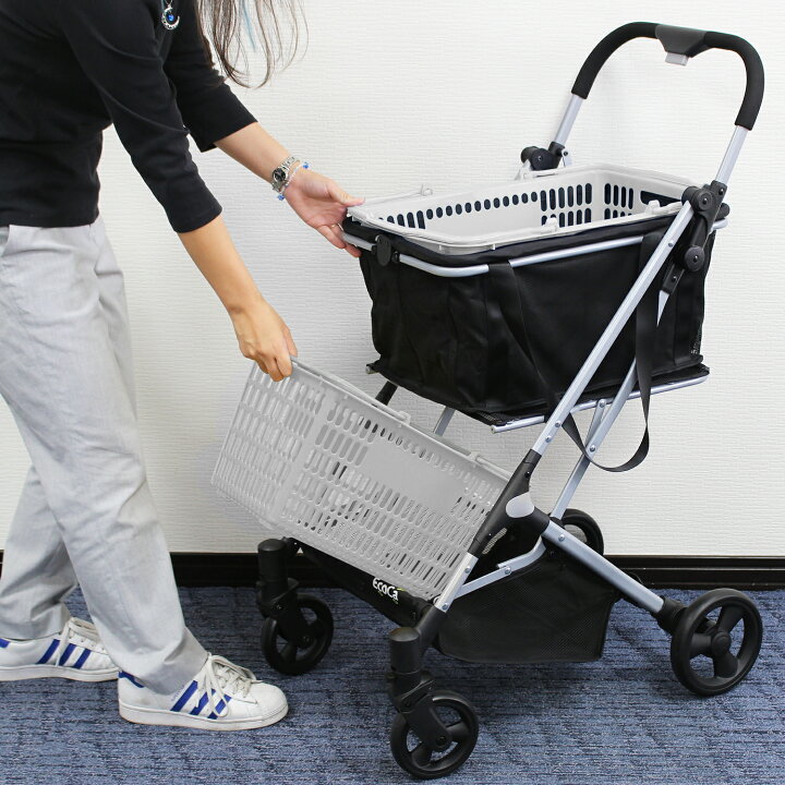 楽天市場】EcoCa エコカ 買い物カゴ・エコバッグ付きマイカート マイ 