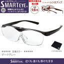 SMART EYE(スマートアイ) 拡大鏡1.6倍 ハネアゲタイプルーペ ダークグレー FSL-01-1