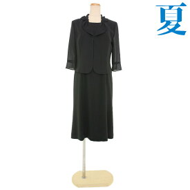 【レンタル】当日発送 【女性礼服422】【夏用 礼服 レンタル】レディース ブラックフォーマル レンタル {7号} [前ファスナー][授乳対応]【喪服 夏用】【サマーフォーマル】【礼服 レディース 夏】{2}{3}{4}{5}{五分袖}【0AZ0422】