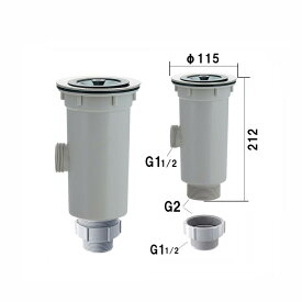 マルトラップ キッチン 排水トラップ 外径φ115 二層式シンク用 2940 カクダイ 流し台トラップ 453-011 同等品