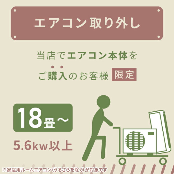 楽天市場】既設エアコン【取外し】(主に18畳/5.6kw以上) ＜既設取外し 