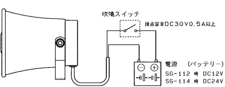 楽天市場】ノボル電機 第五種汽笛 SG-114 24V 電子ホーン JCI 船舶用第 