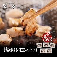 ケンミンショーで紹介 炭や 塩ホルモン5個セット 750g ホルモン 豚 小分け 焼肉 家飲み グルメ 食べ物 バ…