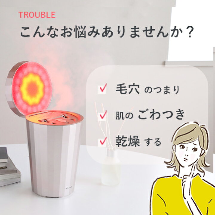 YA-MANスチーマ美容器 LEDライト機能付き ゴールド （美顔器スチーマー 