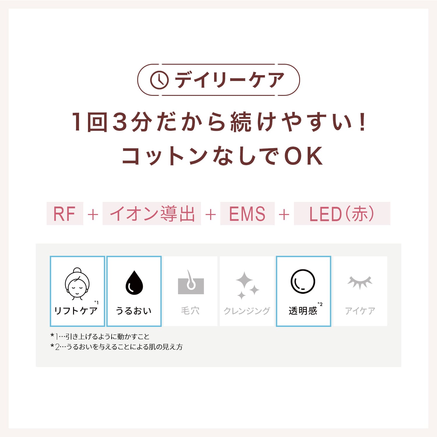 デイリーケア。
1回3分だから続けやすい!
コットンなしでOK!