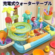 【最大2000OFF】ウォーターテーブル 多機能 知育 水遊び おもちゃ キッチン おままごと セット 電動 循環…