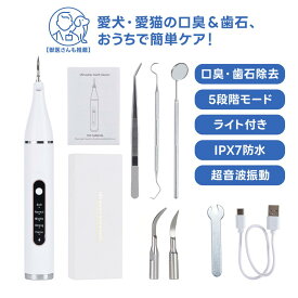 【期間限定5%OFF】【ランキング入賞】動画あり ペット口腔洗浄機 超音波 歯垢除去器 5モード 犬 猫 歯用ツール 電動 ペット用 高周波振動スケーラー 振動デンタルクリーナー 口内洗浄 可視化 ペットの歯垢 歯周病 歯石 除去 防水 デンタルケア 歯ブラシ ペット歯ブラシ