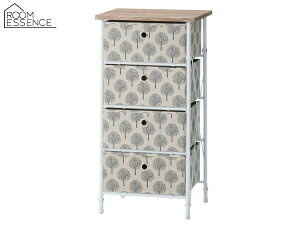 東谷 簡単組立チェスト4段 ベージュ W40×D32×H76 LFS-654BE おしゃれ 引き出し収納 収納家具 キャスター付き メーカー直送 送料無料