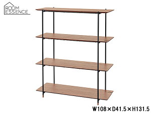 東谷 ルカ シェルフ 4段 ブラウン W108×D41.5×H131.5 JPB-102WAL 組立式 アイアン オープンラック 棚 什器 メーカー直送 送料無料