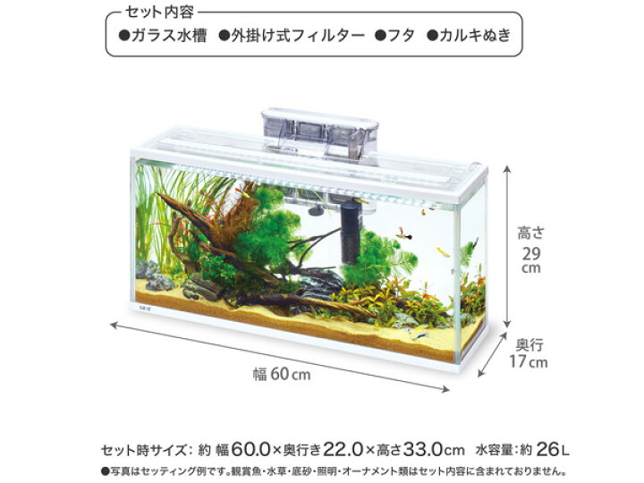 楽天市場】GEX スリムアクアセット 600スリム 約幅60×奥行17×高さ29cm 