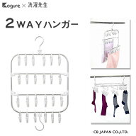 隙間干し 2WAYハンガー 24ピンチ CBジャパン Kogure×洗濯先生 / 洗濯物干し ピンチ 角ハンガー アルミフ…