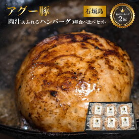 石垣島産 アグー豚 南ぬ豚 網脂ハンバーグ 食べ比べ 6個セット | 3種×各2個 島こしょう ピパーツ ピパーチ ヒハツ 島唐辛子 島とうがらし 高級 ギフト 国産 沖縄 希少 贅沢 とろける 旨み 極上 ジューシー 肉汁 アグー豚 贈答 内祝 出産祝い 母の日 父の日 お中元 お歳暮