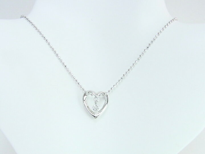 楽天市場】K18WG ホワイトゴールド ダイヤモンド ネックレス 0.10ct 