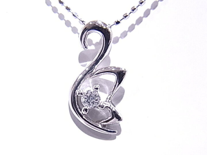 楽天市場】K18WG ホワイトゴールド ネックレスダイヤ0.06ct【中古 