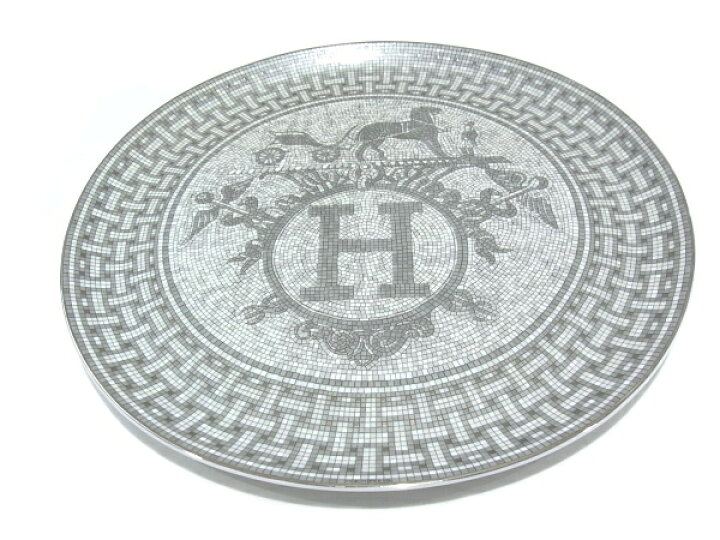楽天市場】HERMES エルメス モザイクヴァンキャトル プラチナ32cm 