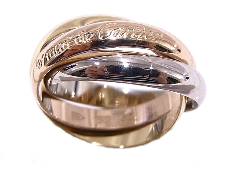 Cartier カルティエ トリニティリング スリーカラーゴールド750YG/WG/PG 51号 日本サイズ約11号【中古】【程度A】【美品】【新品仕上げ】 | ヤギ質店・平塚駅前店