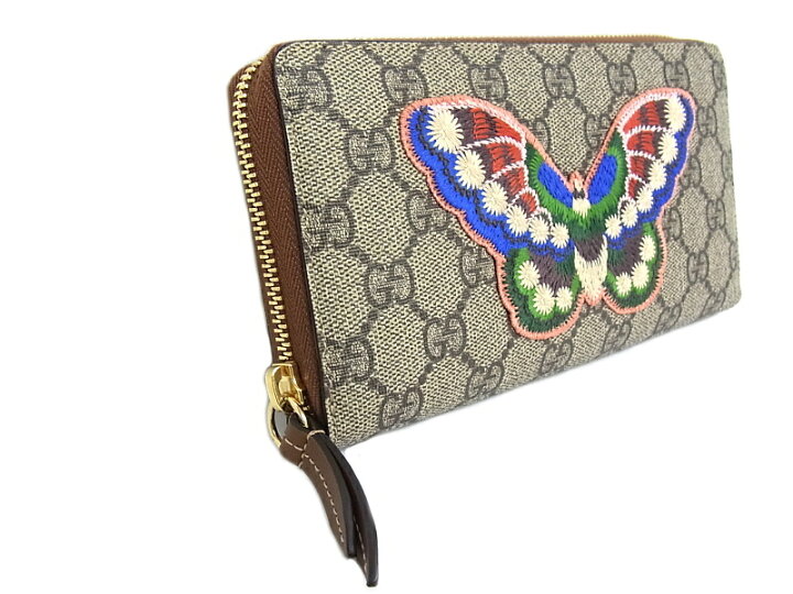 楽天市場】グッチ GUCCI ラウンドファスナー 長財布蝶 